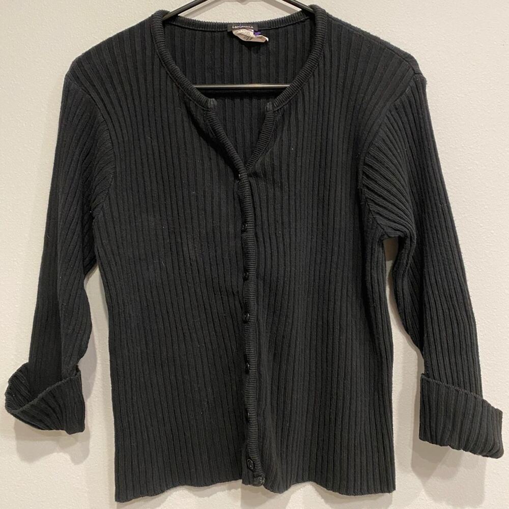 Black Ribbed Cardigan
